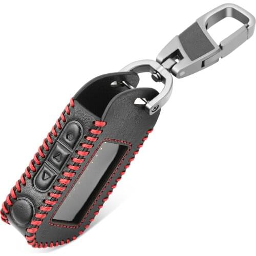Leather Key Case For StarLine A39 A96 A93 A36 A63 2-Way Car Alarm System LCD Remote Control Keychain Cover
