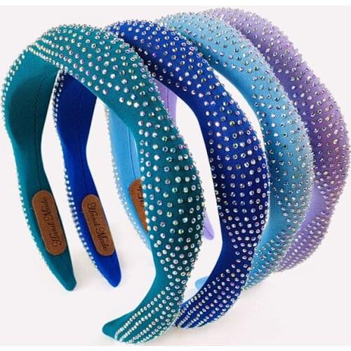 Colorful Sponge Rhinestone Hairbands For Women Headbands Hair Accessories for Girls Crown Knot Headband Hair Band