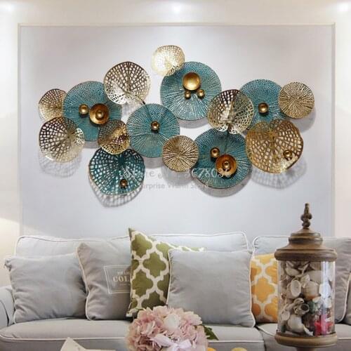 Creative Metal Wrought Iron Art Decorative Light Luxury Wall Deco Fashion 3D Living Room Sofa Background Wall Decoration