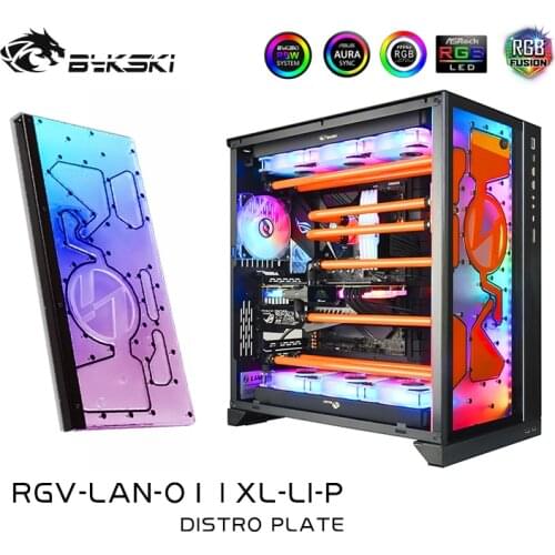 Bykski RGV-LAN-O11XL-LI-P, Front Distro Plate For LIANLI O11 Dynamic XL Case,RGB Waterway Board,MOD PC Water Cooling Loop Kit