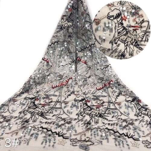 Hot-selling exquisite dinosaur sequined tulle embroidery, comfortable fabric, suitable for fashionable ladies' skirts