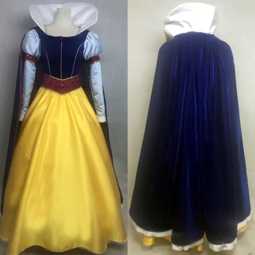 Cartoon Princess Snow Role-playing Dress Masquerade Carnival Cosplay Costume Adult Women Party Gown
