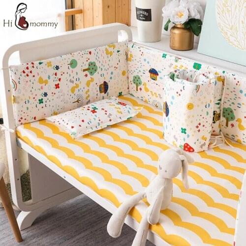 Cartoon Bumper Crib Cushion Cot Protector Pillows Baby Bed Bumper Toddler Bedroom Babe Crib Bedding Set Home Deco for Kids Room