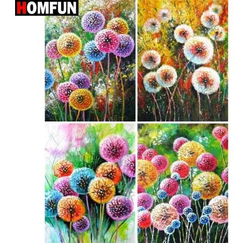 HOMFUN Full Square/Round Drill 5D DIY Diamond Painting "Colorful dandelion scene" Embroidery Cross Stitch 5D Home Decor Gift