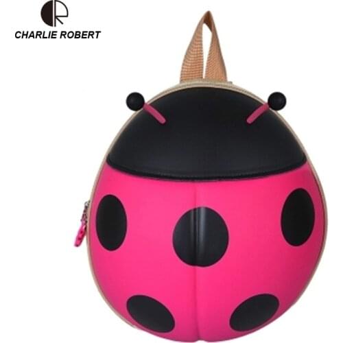 2019 New Boy & Girl Cute Cartoon Ladybug PVC Kids Backpack Six Colors Kindergarten Child Round Eggshell Backpack Animan Prints