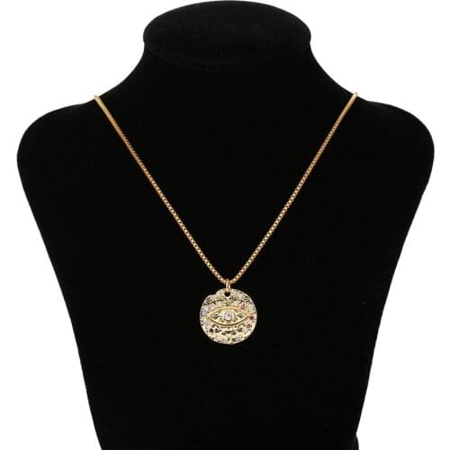 New Cross-Border Explosion Models Devils Eyes Copper Inlaid Zircon Jewelry Accessories Fashion Pendant Necklace Jewelry