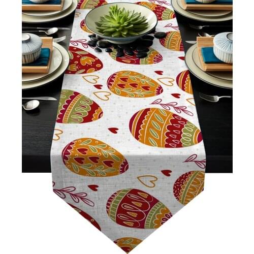 Easter Eggs Colored Love Table Runner Christmas Hotel Wedding Dinner Party Table Decoration