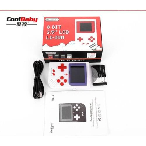 10pcs/lot RS-6 Portable Retro Mini Handheld Game Console 8 bit 2.0 inch LCD Color Colour Children Game Player Built-in 129 Games