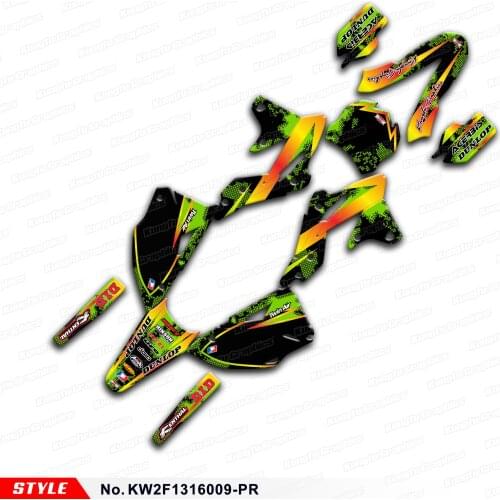 Aftermarket Racing Stickers MX Decals Graphics Self Adhesives for KX250F KX 250F 2013 2014 2015 2016, Style No.KW2F1316009-PR