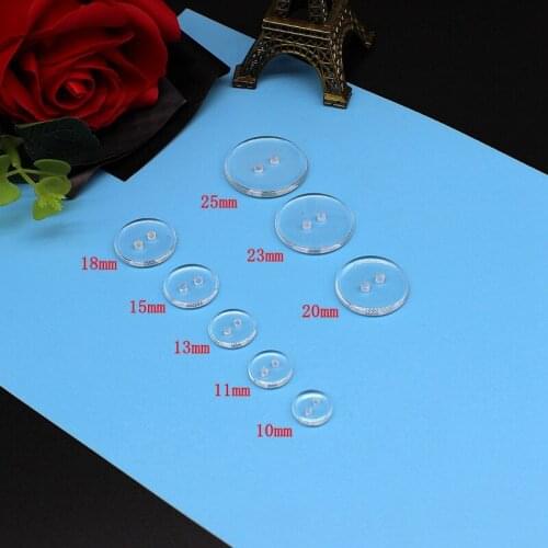 50Pcs/lot Transparent buttons10/25mm Bulk Craft Buttons Sewing Accessories Decorative Buttons Handmade Scrapbooking