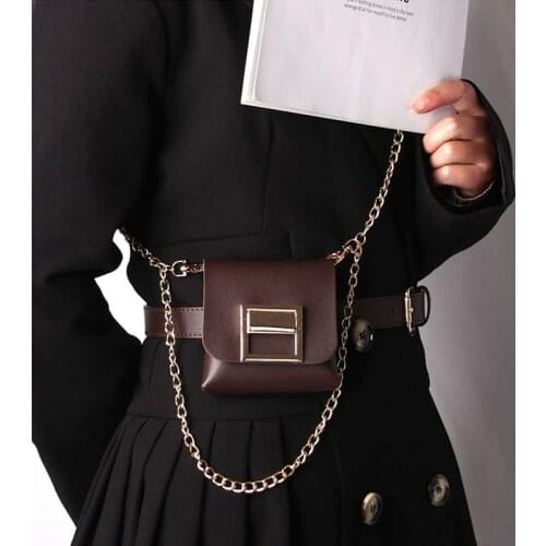 Belts Fashionable Versatile With Small Bags PU Leather Womens Belt With Detachable Bag Dress Decoration Clothing Accessories