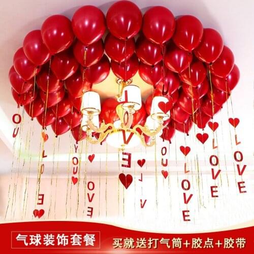 Romantic wedding room decoration balloon arrangement