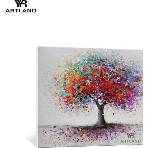 Christmas decoration Color money trees Hand drawn oil painting on canvas wall art picture poster for living room sofa bedroom