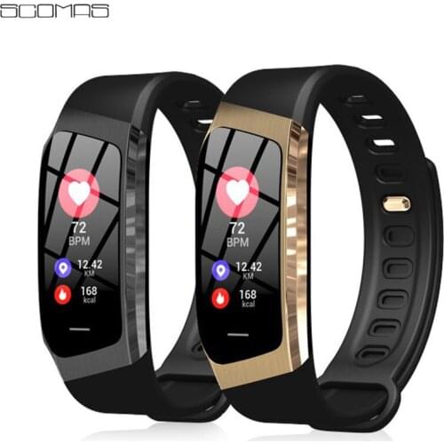 SCOMAS Smart Bracelet Blood Pressure Heart Rate Monitor Fitness Tracker Smart Band Color Touch Screen Ip67 Waterproof Smartwatch