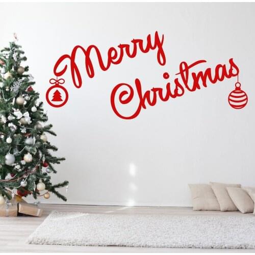 Stylish Font Merry Christmas Wall Sticker Decal Christmas Sticker Home Livingroom Wall Art Decoration A0068373