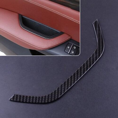Carbon Fiber Texture Interior Door Armrest Storage Box Frame Cover Trim Sticker Decor Strip fit for BMW X3 F25 X4 F26 2011-2016