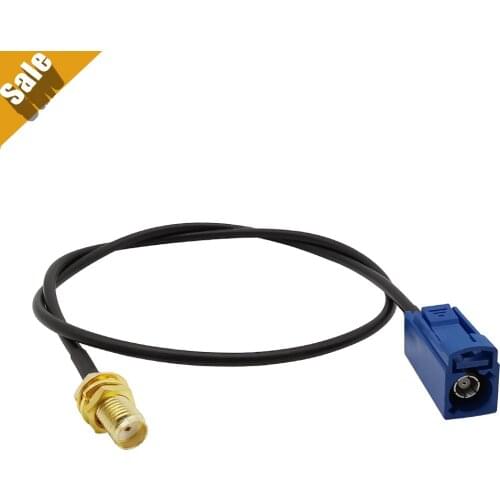 1Pcs Fakra C Female to SMA Female Coaxial Cable Adapter RG174 GPS Antenna Pigtail Extension Cable Wire Connector Length 50CM