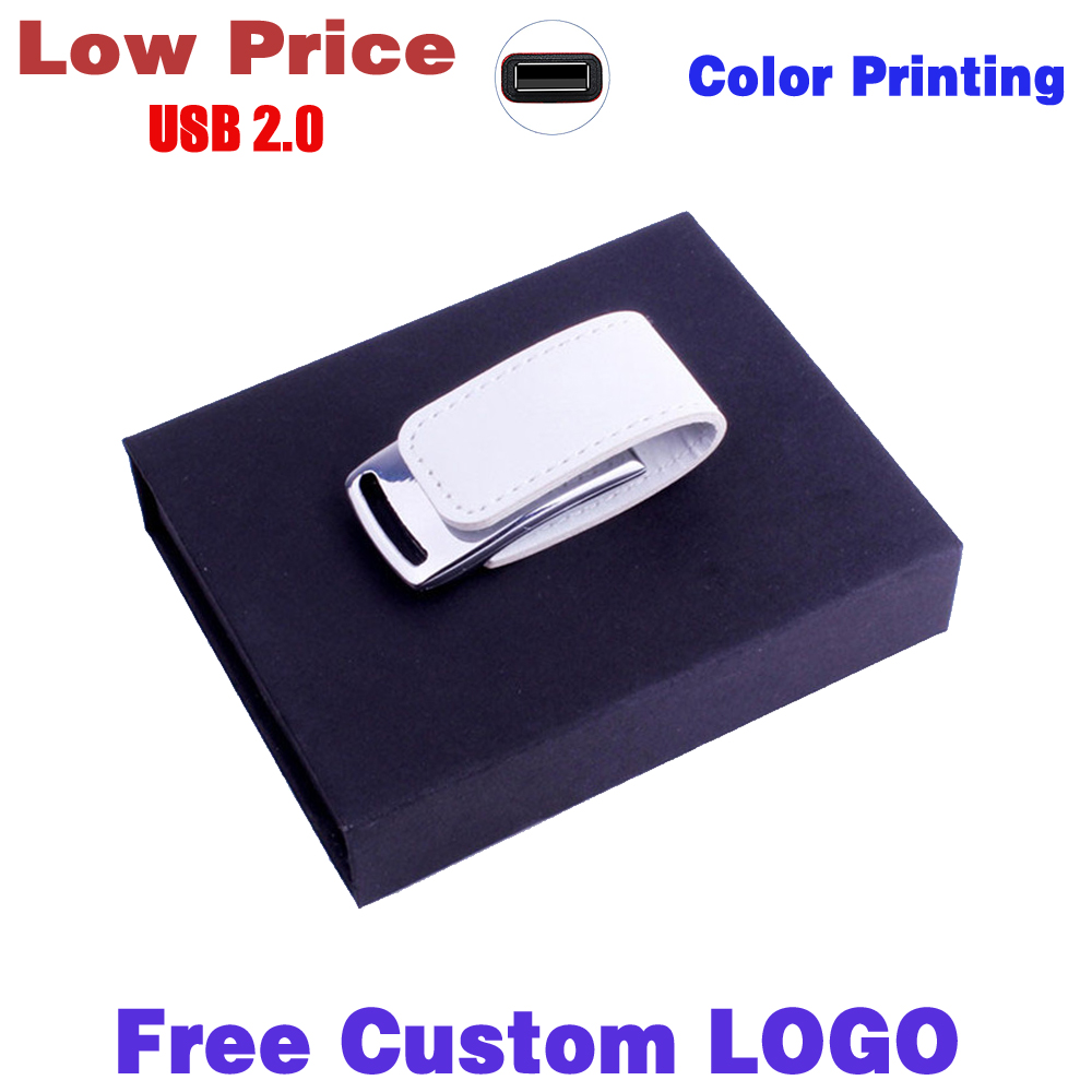 JASTER USB 2.0 leather usb + gift box usb pendrive 4GB 8GB 16GB 32GB 64GB memory stick U disk usb flash drive free shipping