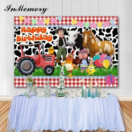 InMemory La Granja De Zenón Backdrop Children Birthday Party Vinyl Banner Decoration Farm Photography Background Photo Studio