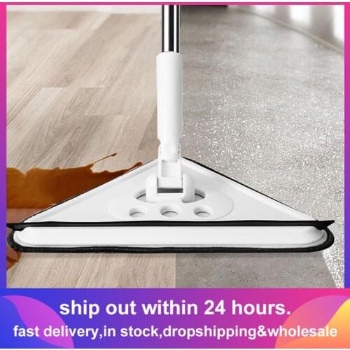 Rotating triangle retractable cleaning mop Household Cleaning Lazy Magic Mop Microfiber Flat Mop Bathroom Glass Cleaner 360 Rota