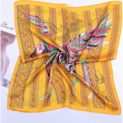2020 53x53 Pegasus Print Air hostess Print women Silk twill scarf Satin square tie ladies foulard femme towel bufanda shawl