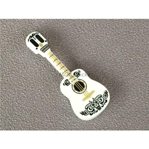 10pcs/lot MOC Bricks DIY Music pattern white Guitar Educational building blocks bricks assemble toys gifts for kid