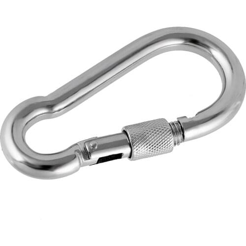 2 Pieces Stainless Steel Carabiners Safety Spring Snap Hooks - 4cm and 5cm