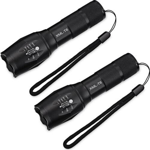 2PCS Powerful LED Flashlight Ultra Bright LED Tactical Flashlight With Adjustable Focus And 5 Light Modes Mini LED Flashlight