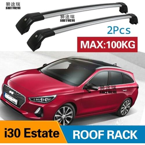 SHITURUI 2Pcs Roof Bars for Hyundai I30 Estate i30 SW 2018 2019 Aluminum Alloy Side Bars Cross Rails Roof Rack Luggage