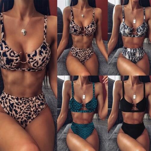 2021 New Sexy Women Bikini High Waist Swimsuit Swimwear Set Thong Brazilian Summer Bikini Bathing Suit Bather Swimming