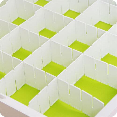 6xPlastic DIY Drawer Divider Household Necessities Plastic Storage Organizer