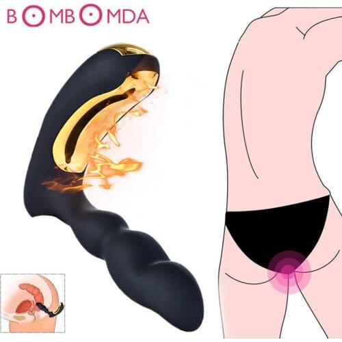 Heating Anal Plug Vibrators Male Masturbation USB Charging Prostate Massager Adults Sex Toys for Men G Spot Stimulator Butt Plug