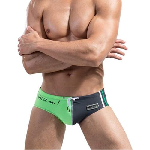 Desmiit Brand Mens Swimming Trunks Mens Swimwear Mens Waterproof Gay Sexy Swim Trunks Beach Underwear Quick-drying Bikini