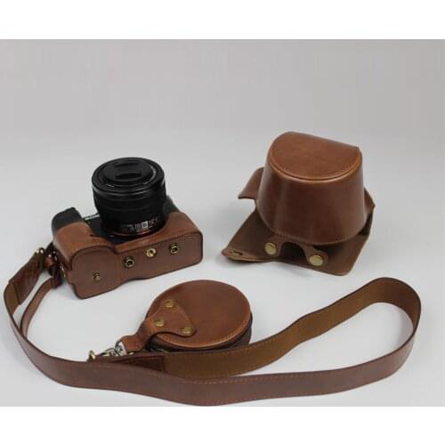 A7C Camera Case Luxury PU Leather Case Protective Cover For Sony A7C Alpha 7C ILCE-7C Camera Bag Shoulder Strap Battery Opening