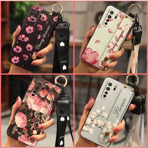 Kickstand Wristband Phone Case For Huawei Nova7 SE/Honor 30S Russia/P40 Lite 5G Euro Phone Holder