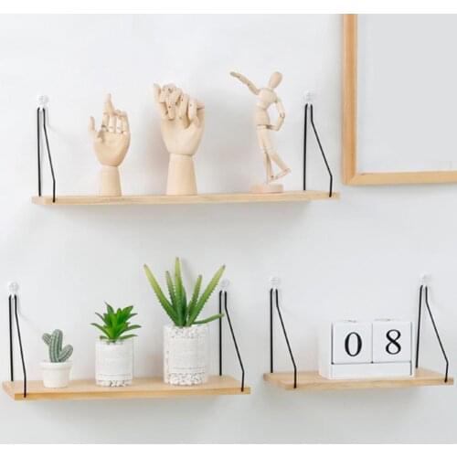 Wooden Storage Rack Holder Wall Mounted Shelf Living Room Bedroom Decoration Storage Holders
