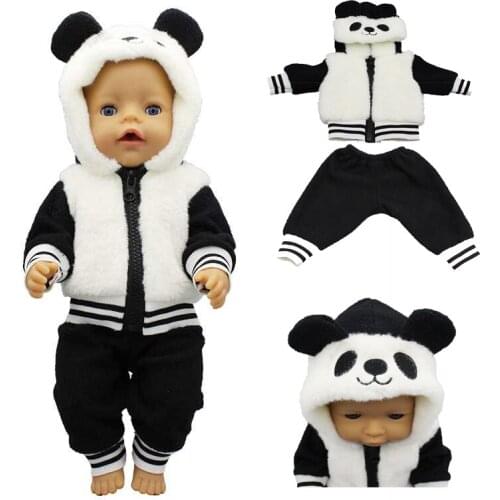 Baby Dolls Clothes 43cm Born Baby Doll Fur Unicorn Outfit Set for 40cm Reborn Baby Doll Coat Hoodie Suit with For Toy Wear