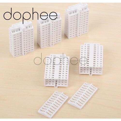 Dophee 5pcs Mini White High-rise Plastic Building Model HO Scale 1/800 for Micro Landscape Home Sand Table Model Scene Layout