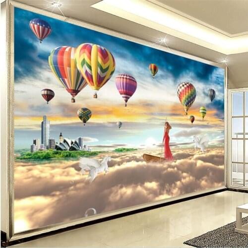 Beibehang Custom wallpaper murals photo sky above paradise clouds above Wonderland sunrise TV background wall goddess Fog sea