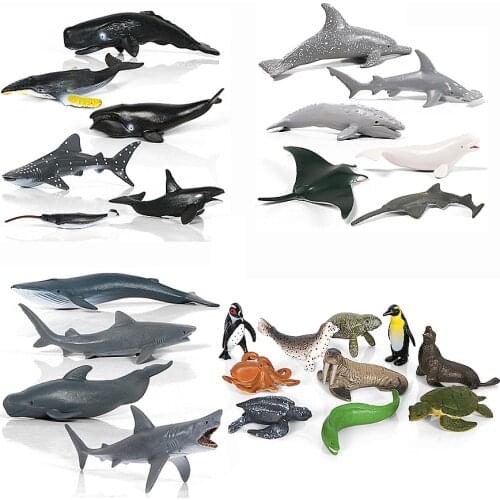 Simulation Dolphin Whale Shark,Turtle octopus Ocean Sea Animal Figurines playset Action figure Collection Model toys For Kids