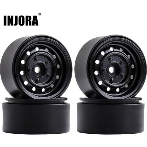 INJORA 4Pcs Metal 1.9" Beadlock 12-Holes Wheel Rim Hub for 1/10 RC Crawler Car Axial SCX10 90046 D90 Traxxas TRX-4