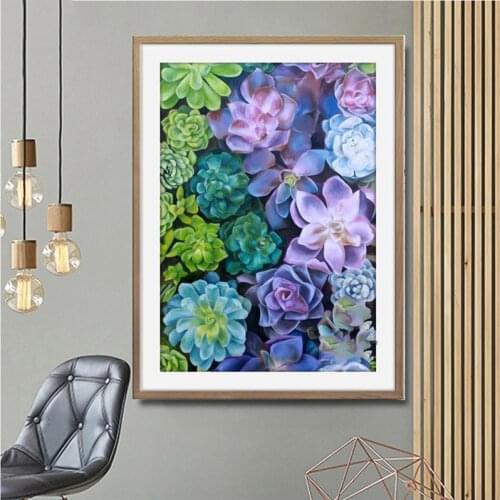 Beautiful Succulent 5D Diy Crystal Crafts Diamond Painting Mosaic diamond set Square round Drill Diamond Embroidery saleZP-2626