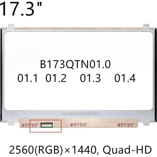 17.3 inch 2k QHD 2560 *1400 laptop LCD screens for B173QTN01.0 B173QTN01.2 B173QTN01.3 B173QTN01.4