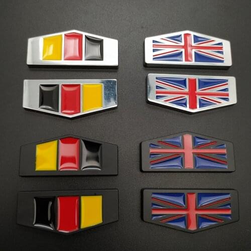 2Pcs 3D Metal German United Kingdom Flag Car Body Side Fender Rear Trunk Emblem Badge for Volkswagen Audi Bmw Mercedes Benz