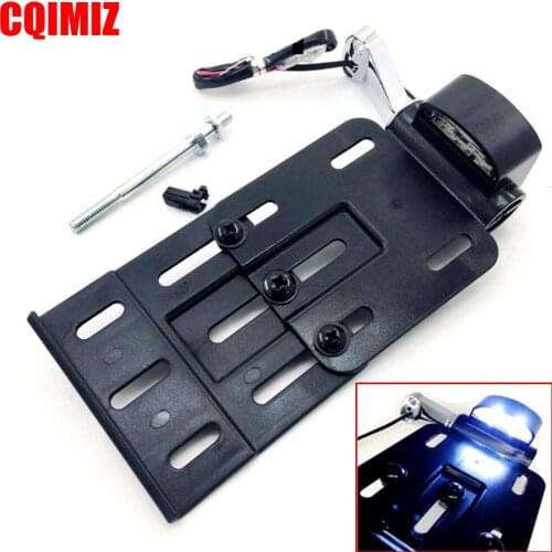 Motorcycle Folding LED Light Side Mount License Plate For Harley 2004 UP Sportster XL 883