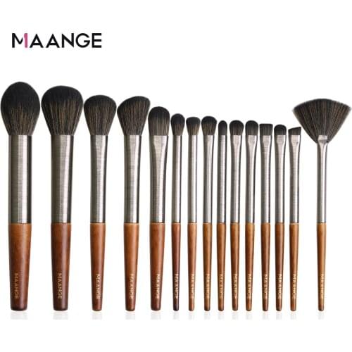 MAANGE 15 Pcs Makeup Brushes Set Powder Foundation Eyeshadow Blending Make Up Brushes Kits Beauty Cosmetics Tool Gift For Women