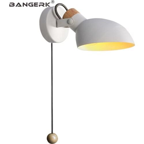 Nordic Design Adjust LED Wall Lamp Loft Decor Iron Pull Switch Modern Sconce Wall Lights Bedroom Home Indoor Lighting Luminaire