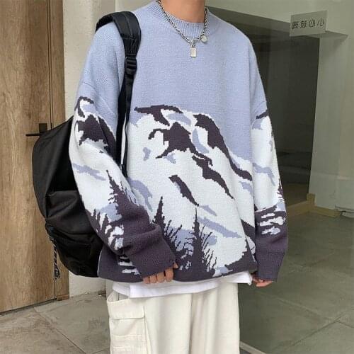 2021 Autumn Winter new sweater men women Japan deer printed couple thick pullover sweaters fashion Loose warm casual coats