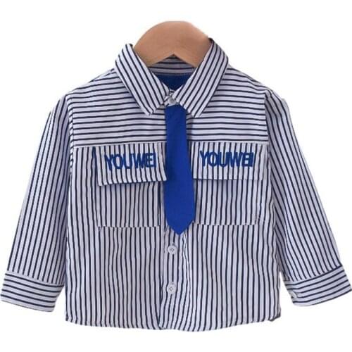 New Spring Autumn Baby Clothes Children Boys Cotton Casual Striped Shirt Toddler Fashion Costume Infant Clothing Kids Sportswear