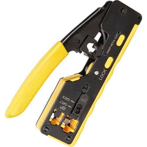 [Cat5 Cat6 Cat7 Pass Through Crimper] for RJ45 RJ12 RJ11 Network Connectors Modular Plugs Ethernet Cables EZ Crimp Tool